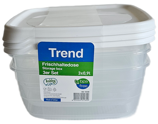 Aufbewahrungsdosen Set 3 tlg. je0,9 Liter