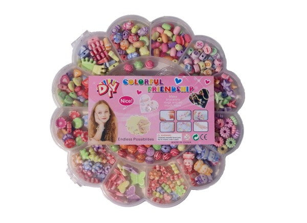 Kidsfun Perlen-Set Blumenbox Pastell
