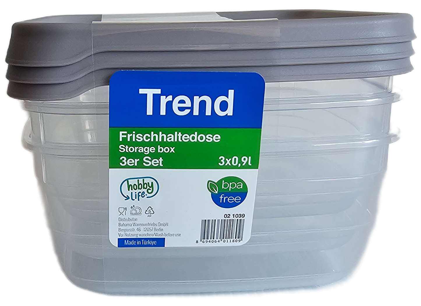 Aufbewahrungsdosen Set 3 tlg. je0,9 Liter