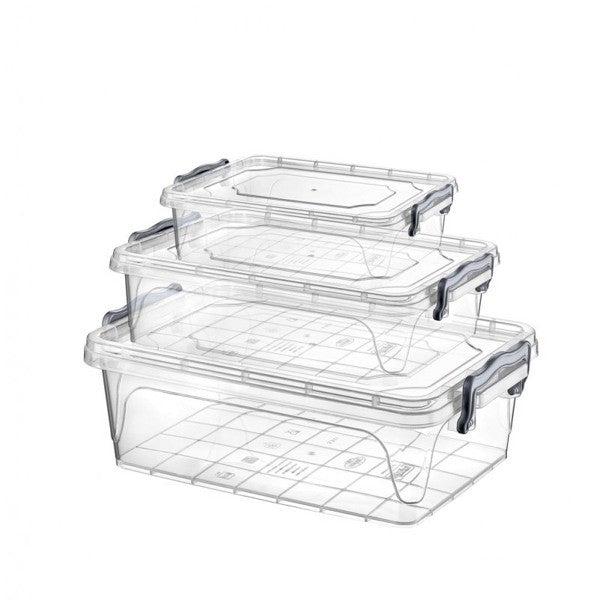 Multi Box mit Deckel Set 3 tlg. - rechteckig