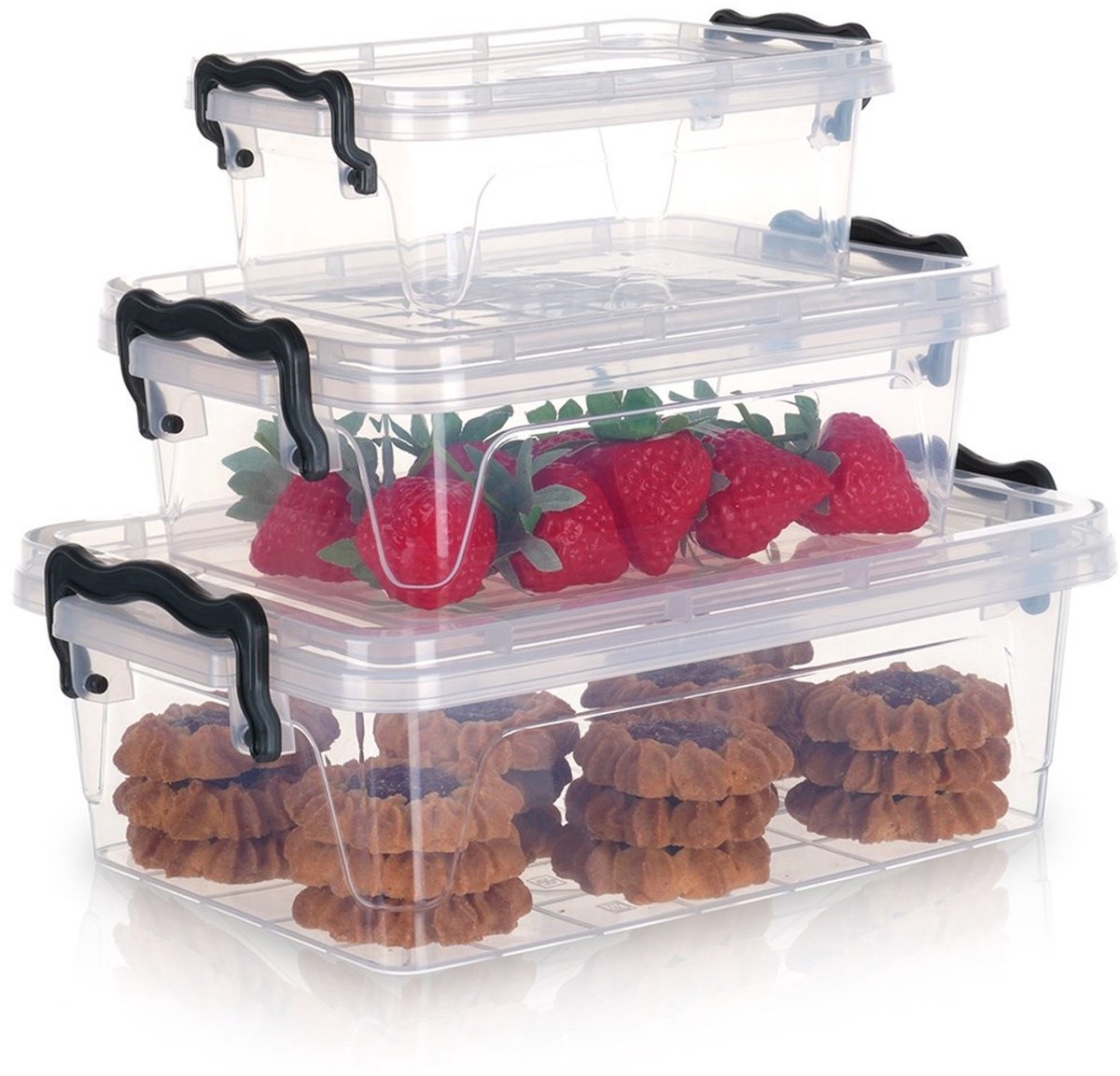 Multi Box mit Deckel Set 3 tlg. - rechteckig